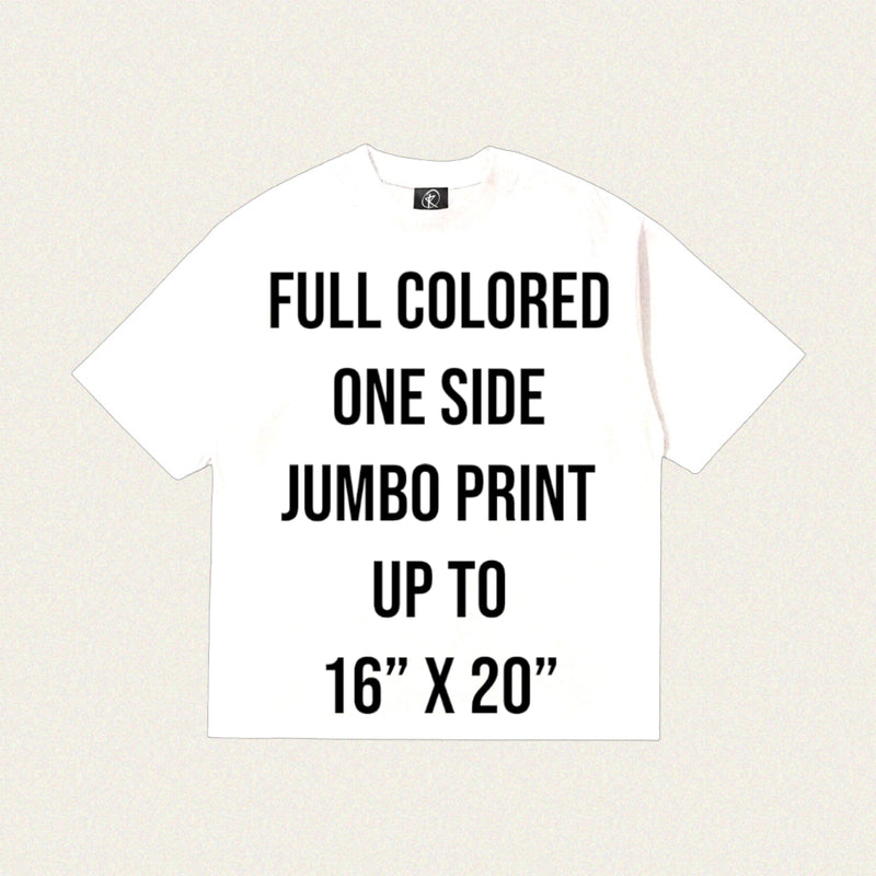 Los Angeles Apparel 1801GD
S/S Grmnt Dye Crew Neck 6.5oz - Full Color/One Side Print - White or Black